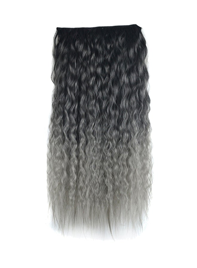 فوبيري شعر مستعار مجعد ومموج وطويل بلون متدرج ويحتوي على 5 مشابك أسود/ رمادي 20x20x3سم - Image 1