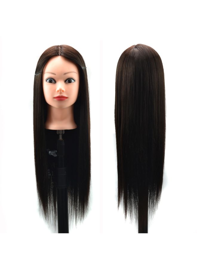 فوبيري شعر مستعار ورأس مانيكان للتدريب أسود 28x20x12سم - Image 2