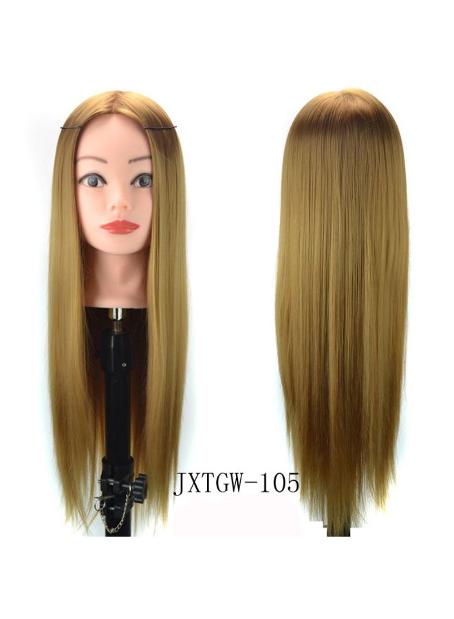 فوبيري شعر مستعار ورأس مانيكان للتدريب بني 28 x 20سم - Image 3