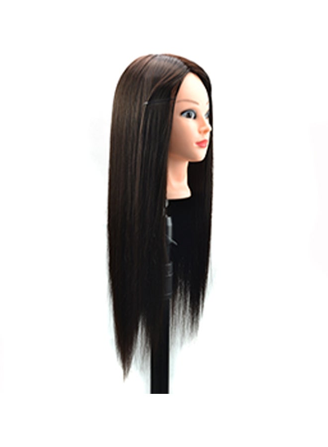 فوبيري شعر مستعار ورأس مانيكان للتدريب أسود 28x20x12سم - Image 1
