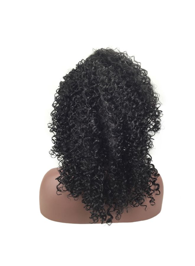 فوبيري شعر مستعار مجعد مقاوم للحرارة مصنوع من الألياف الصناعية أسود 20x12x3سم - Image 2