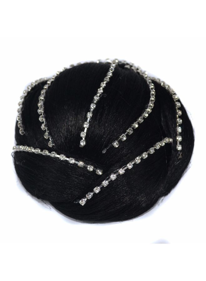 Voberry Ponytail Holder Hairpiece Diamond Wig Black 12x12x5cm - Image 5