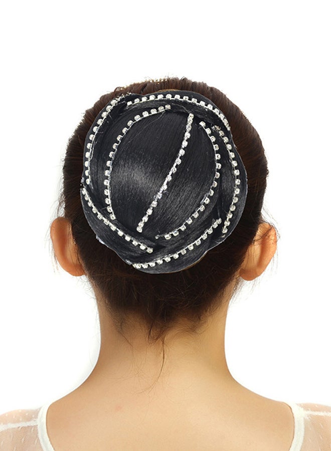 Voberry Ponytail Holder Hairpiece Diamond Wig Black 12x12x5cm - Image 1