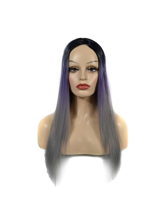 Voberry Cosplay Party Long Straight Hair Wig Multicolour 20x5x5cm - Image 2