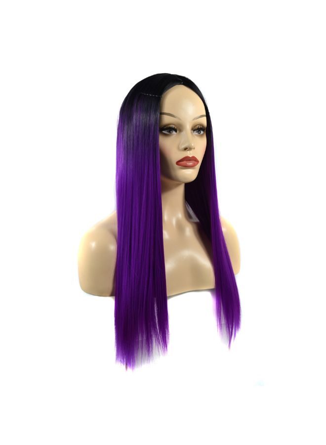 Voberry Cosplay Party Long Straight Hair Wig Multicolour 20x5x5cm - Image 4