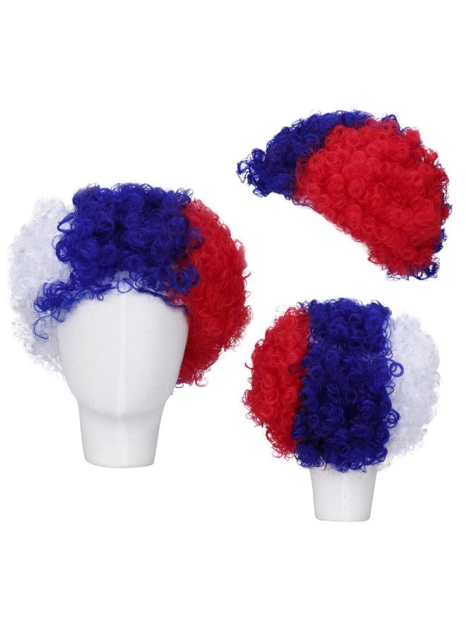 Voberry Russia 2018 Football Theme Fluffy  Wig Multicolour 18x10x5cm - Image 5