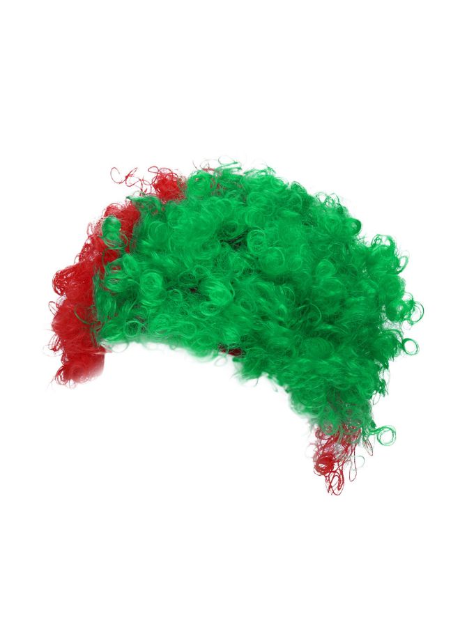 Voberry Russia 2018 Football Theme Fluffy  Wig Red/Green 18x10x5cm - Image 3