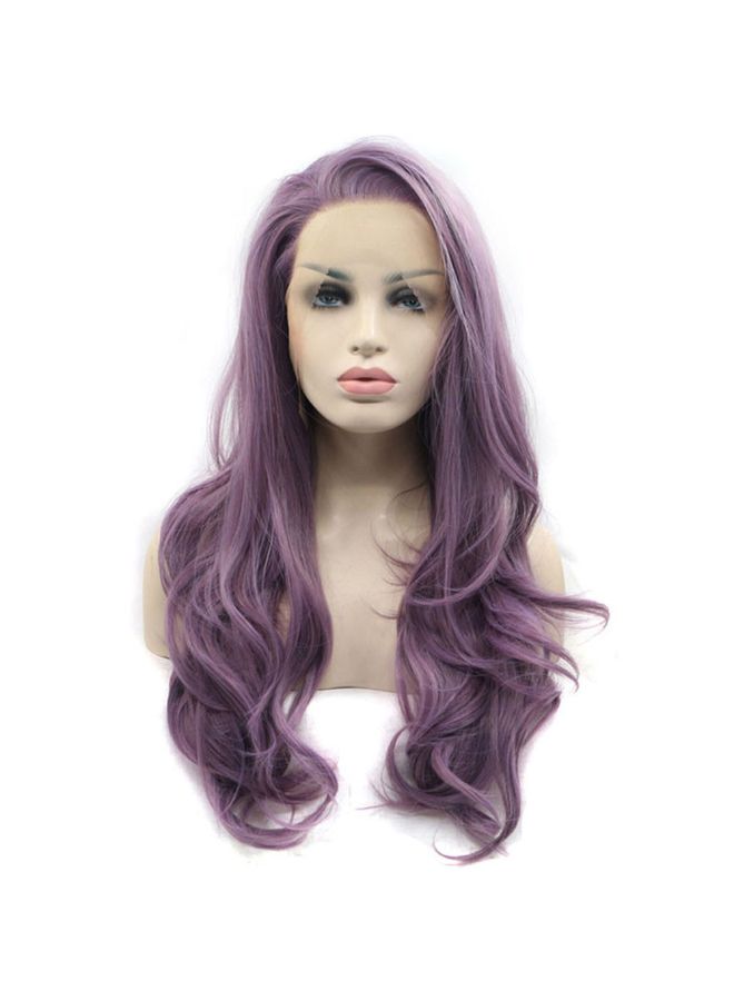 Voberry Synthetic  Long Wave Curly Wig Purple 22x15x3cm - Image 4