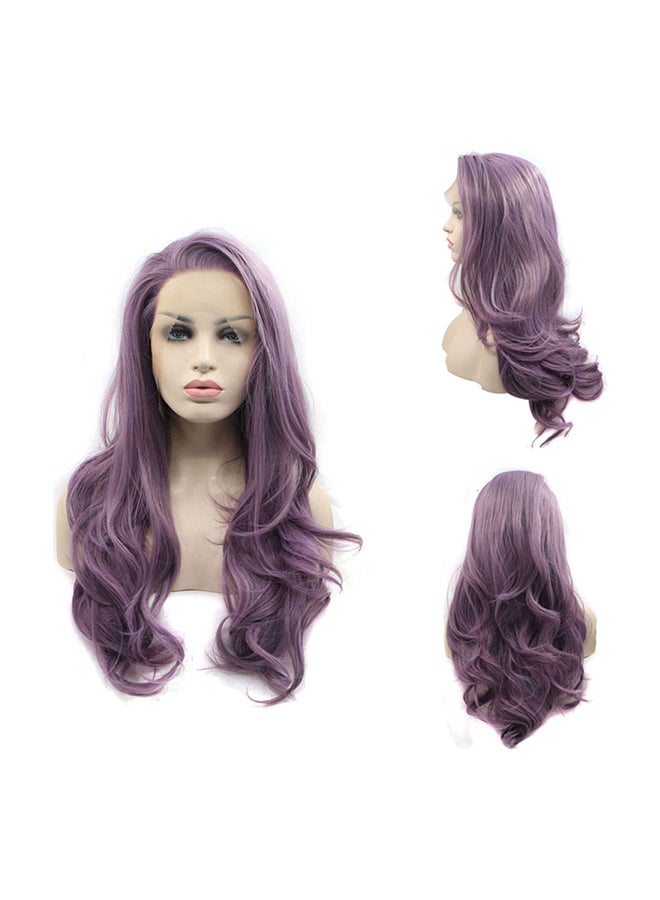 Voberry Synthetic  Long Wave Curly Wig Purple 22x15x3cm - Image 1