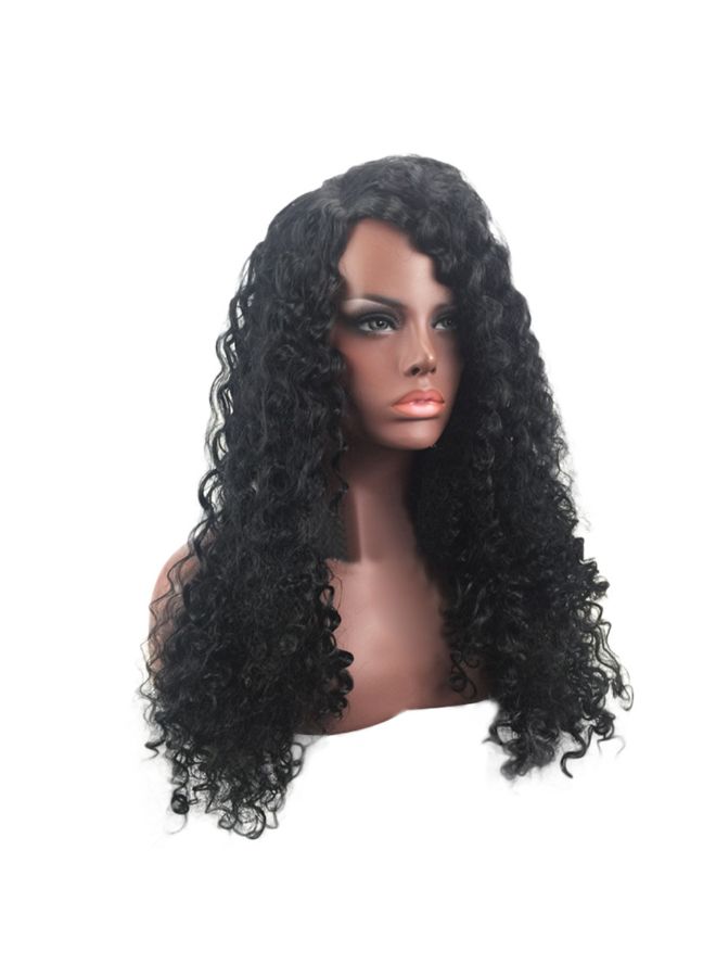 Voberry Brazilian Short Wavy Curly Parting High Temperature Fiber Wig Black 20x18x3cm - Image 3
