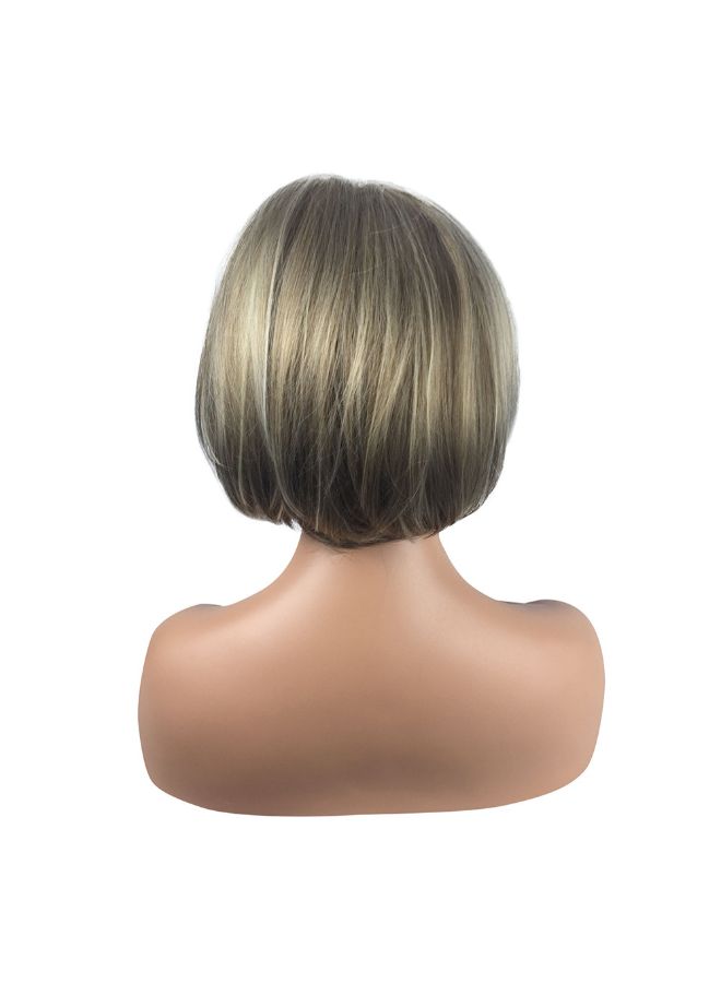 فوبيري شعر مستعار قصير مصنوع من ألياف صناعية بتسريحة مستقيمة ومنفوشة ذهبي 20x18x3سم - Image 3