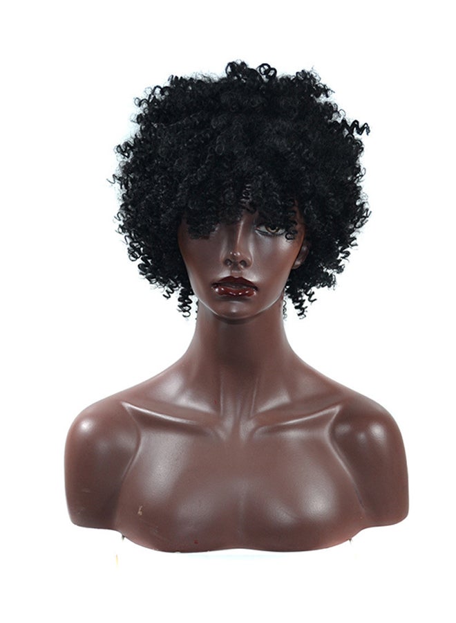 Voberry Fluffy Roll Explosion Curls Hair Wig Black 15x15x5cm - Image 1