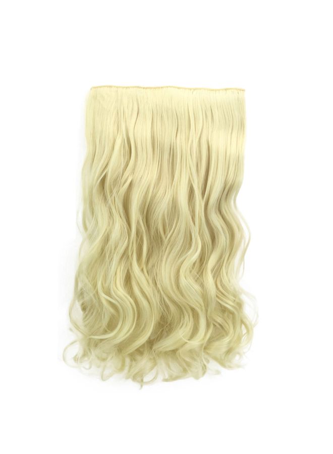 Voberry 1-Piece  5 Clip Curly Wave Roll Hair Wig Blonde 18x15x3cm - Image 2