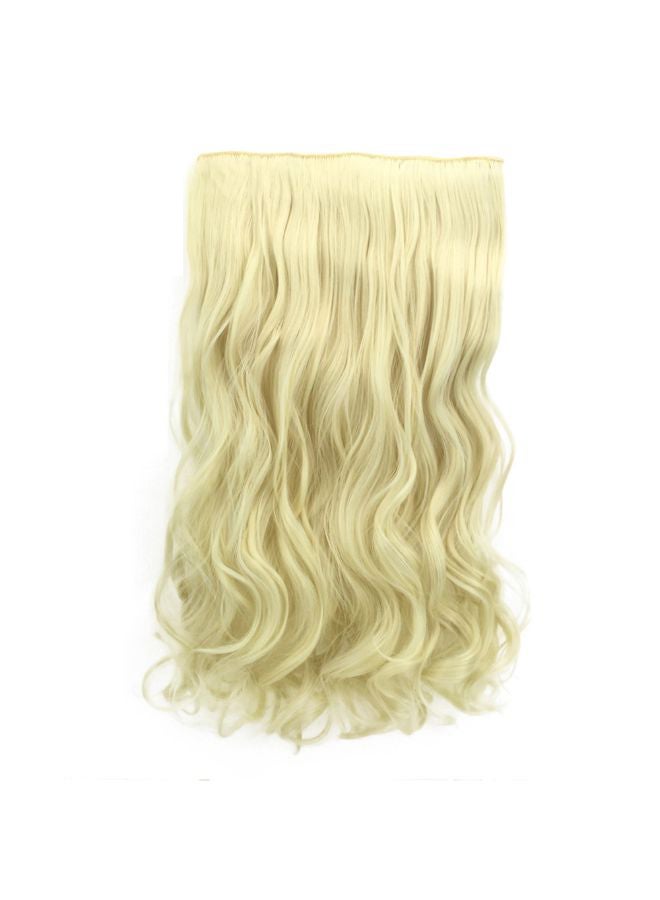 Voberry 1-Piece  5 Clip Curly Wave Roll Hair Wig Blonde 18x15x3cm - Image 3