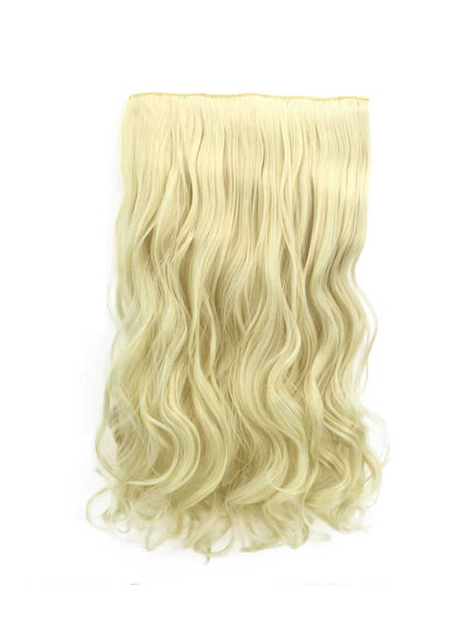 Voberry 1-Piece  5 Clip Curly Wave Roll Hair Wig Blonde 18x15x3cm - Image 1