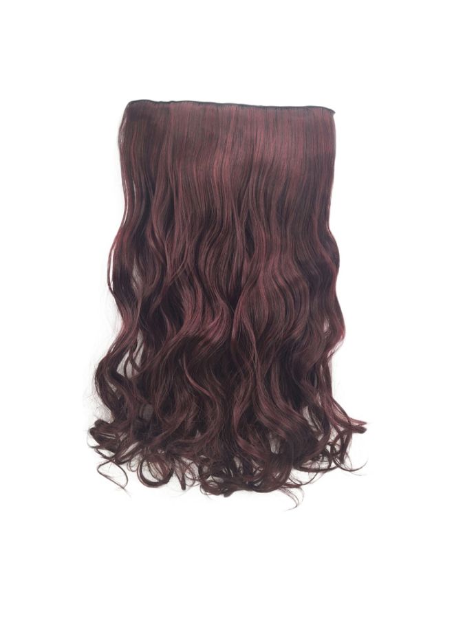 Voberry 1-Piece  5 Clip Curly Wave Roll Hair Wig Brown 18x15x3cm - Image 2