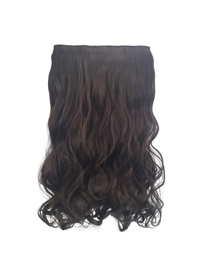 Voberry 1-Piece  5 Clip Curly Wave Roll Hair Wig Black 18x15x3cm - Image 1