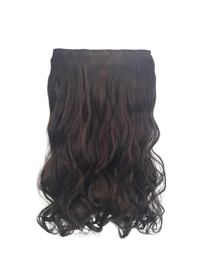 Voberry 1-Piece  5 Clip Curly Wave Roll Hair Wig Black 18x15x3cm - Image 2