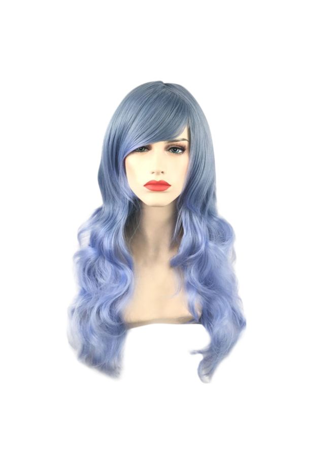 فوبيري شعر مستعار طويل وبلون متدرج للحفلات التنكرية أزرق 20x18x2سم - Image 3