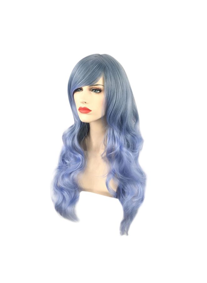 فوبيري شعر مستعار طويل وبلون متدرج للحفلات التنكرية أزرق 20x18x2سم - Image 5