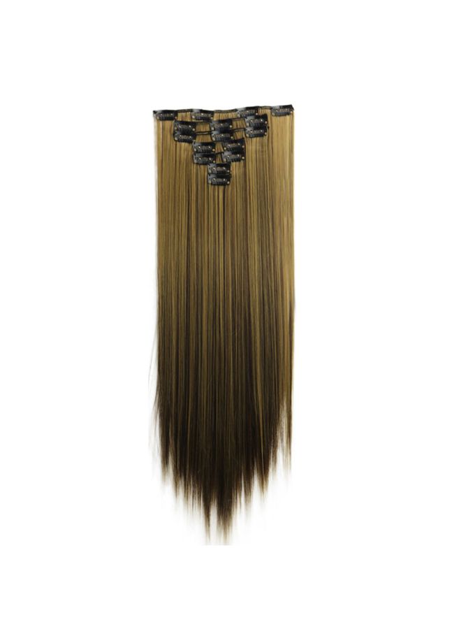 Voberry 1-Piece 16 Clip In Hair Long Straight Fiber Wig Blonde 18x15x3cm - Image 2