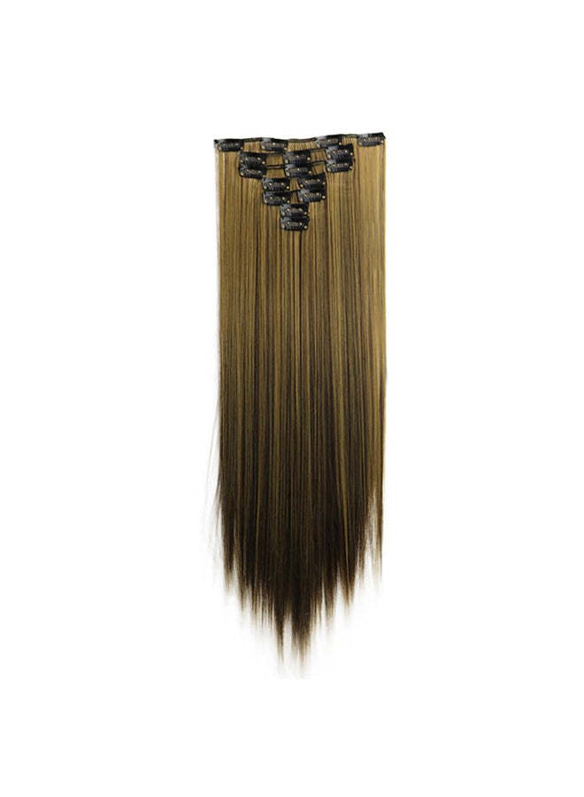Voberry 1-Piece 16 Clip In Hair Long Straight Fiber Wig Blonde 18x15x3cm - Image 1