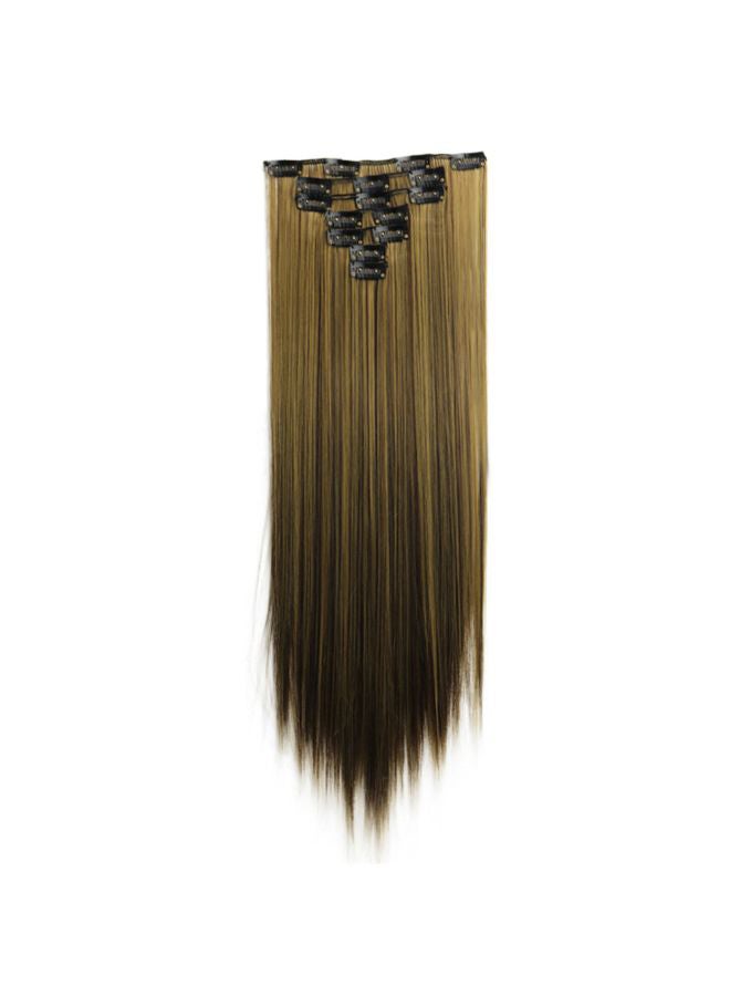 Voberry 1-Piece 16 Clip In Hair Long Straight Fiber Wig Blonde 18x15x3cm - Image 3
