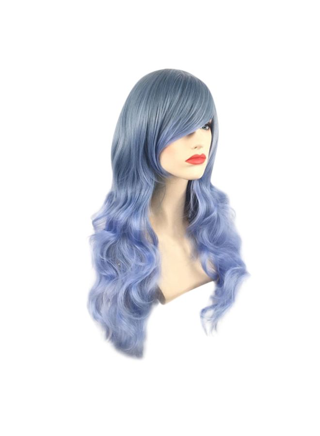 فوبيري شعر مستعار طويل وبلون متدرج للحفلات التنكرية أزرق 20x18x2سم - Image 4