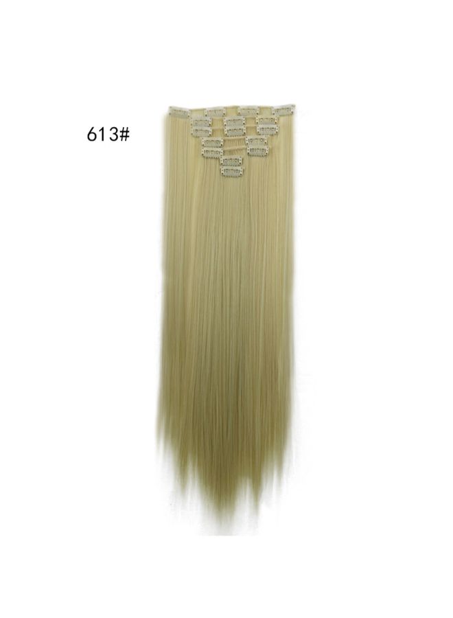 Voberry 1-Piece 16 Clip In Hair Long Straight Fiber Wig Blonde 18x15x3cm - Image 3
