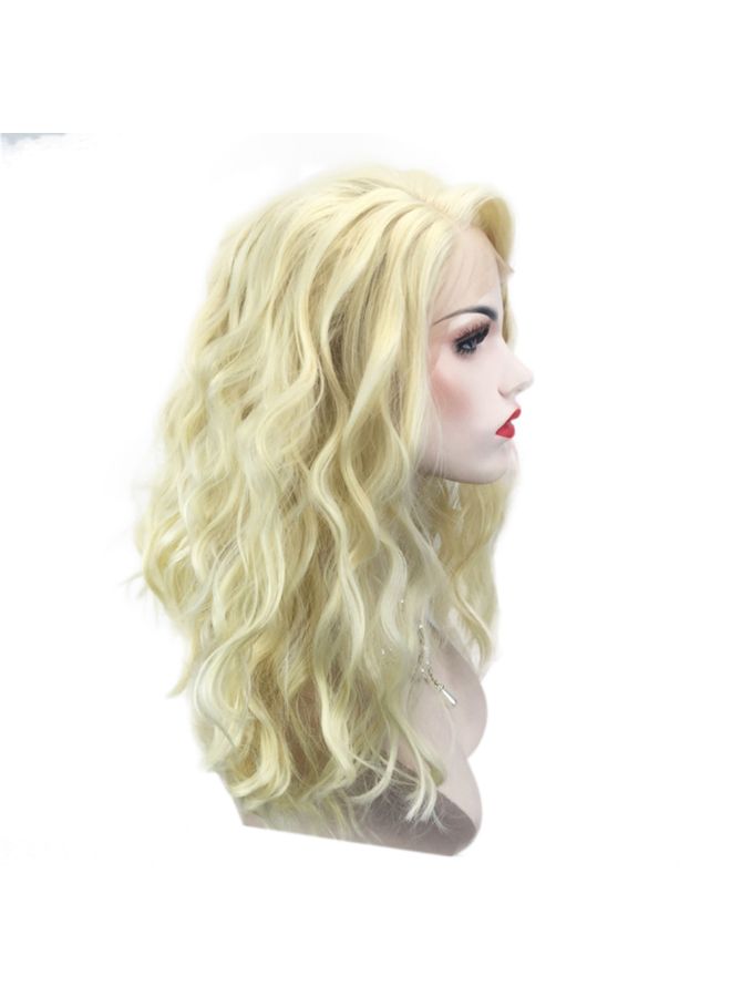 Voberry Brazilian Less Lace Front Full Wig Blonde 20x18x2cm - Image 4