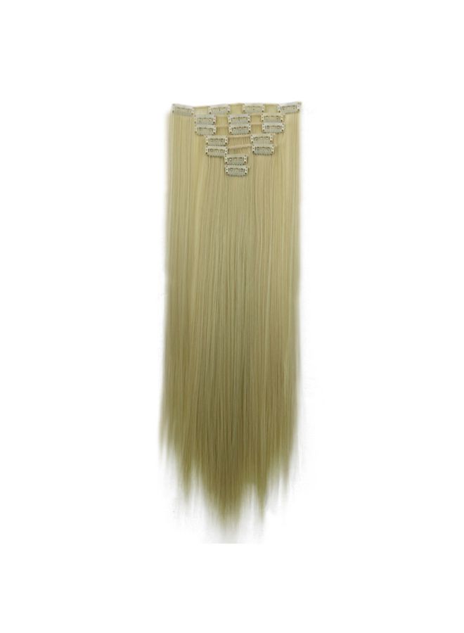 Voberry 1-Piece 16 Clip In Hair Long Straight Fiber Wig Blonde 18x15x3cm - Image 2