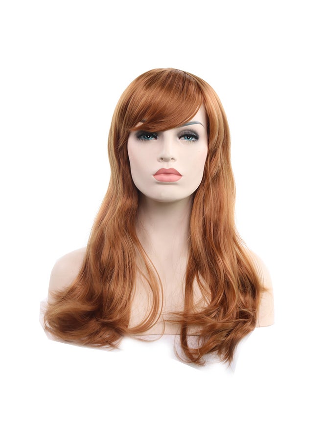 فوبيري شعر مستعار طويل ومجعد ومقاوم لدرجات الحرارة العالية، لون أشقر بني 8x8x8سم - Image 1