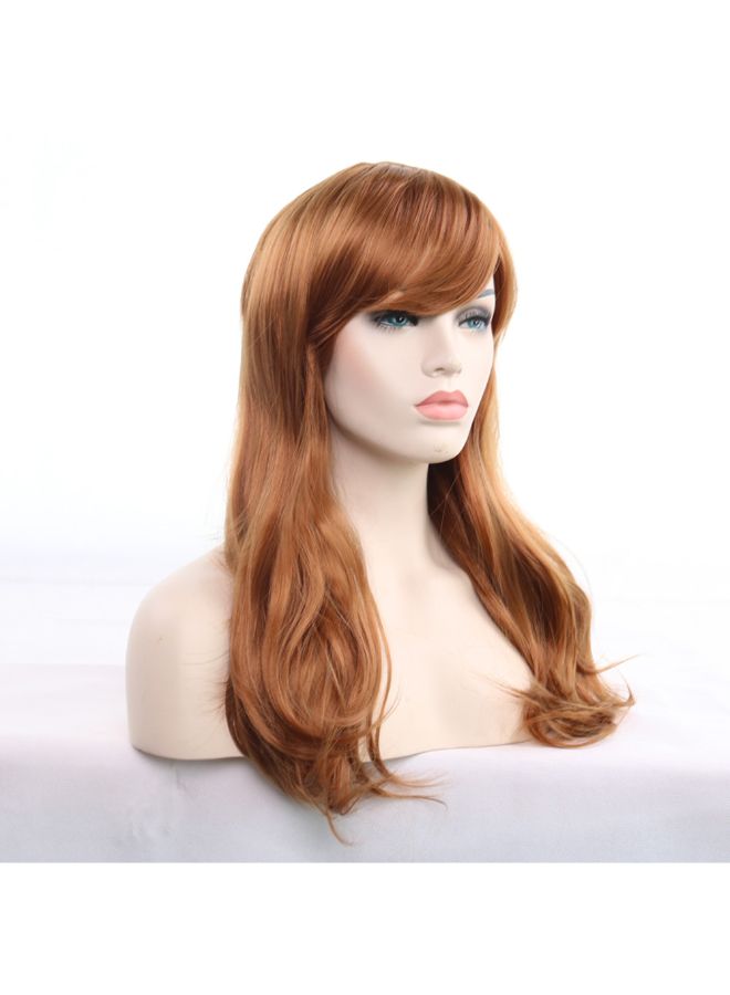 فوبيري شعر مستعار طويل ومجعد ومقاوم لدرجات الحرارة العالية، لون أشقر بني 8x8x8سم - Image 4