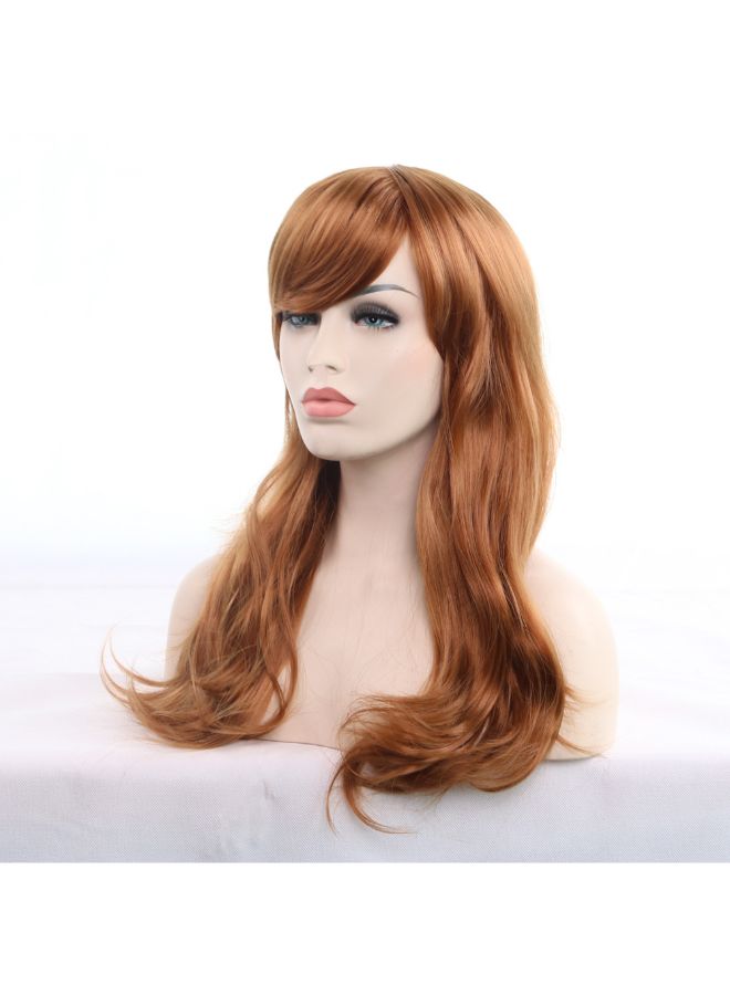 فوبيري شعر مستعار طويل ومجعد ومقاوم لدرجات الحرارة العالية، لون أشقر بني 8x8x8سم - Image 3