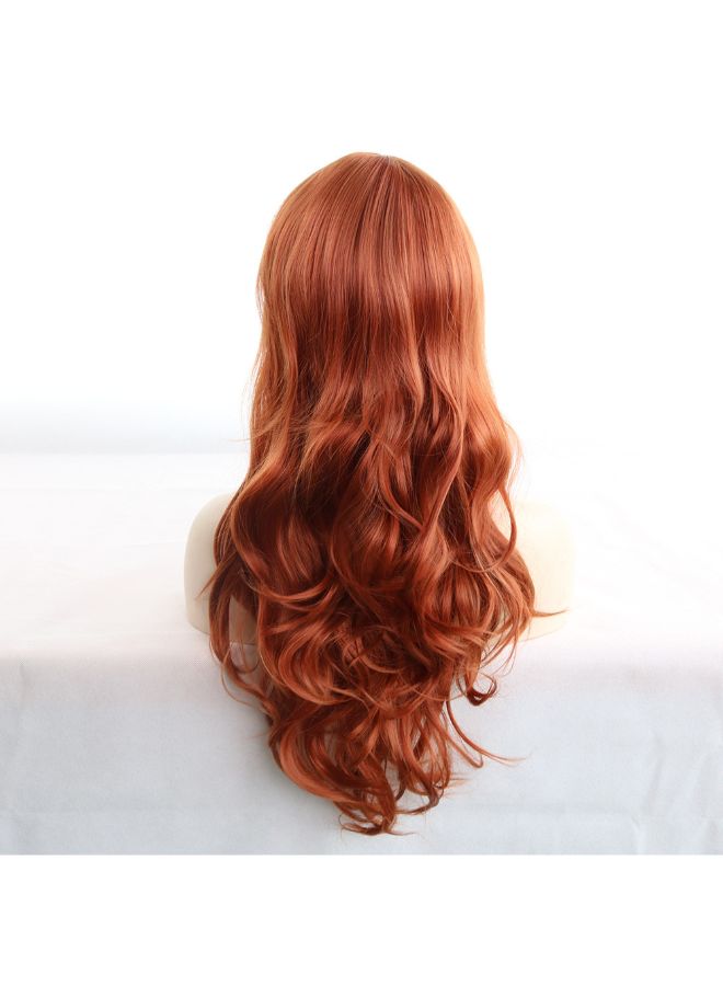 فوبيري شعر مستعار بطول كامل وتجاعيد طويلة ومقاوم للحرارة بلون أشقر بني 8x8x8سم - Image 4