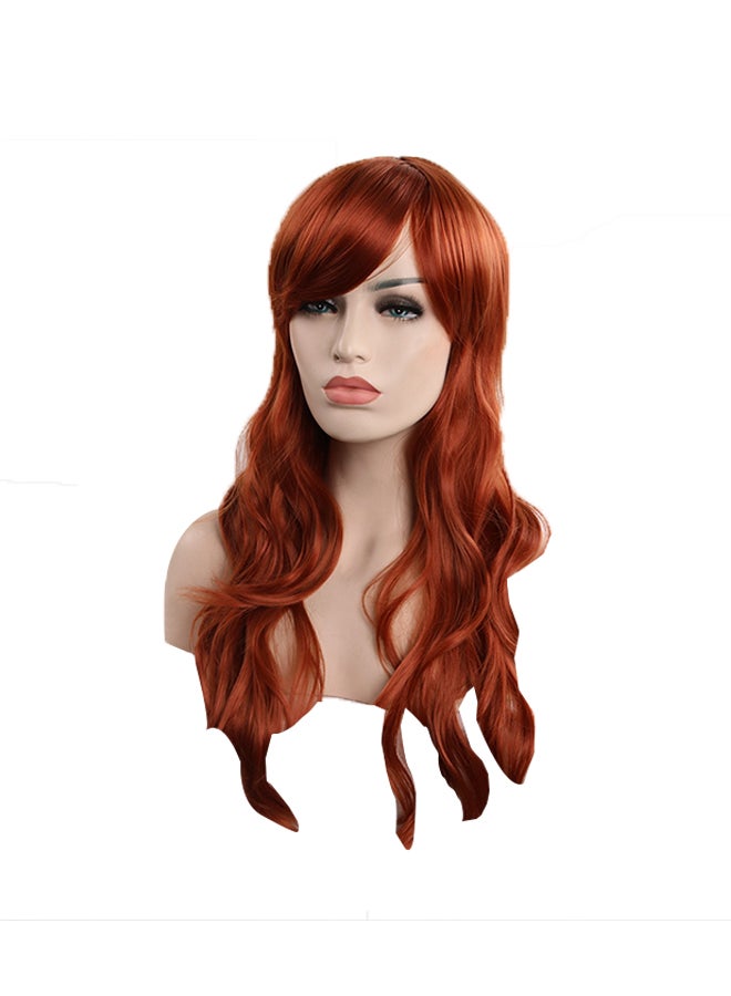 فوبيري شعر مستعار بطول كامل وتجاعيد طويلة ومقاوم للحرارة بلون أشقر بني 8x8x8سم - Image 1