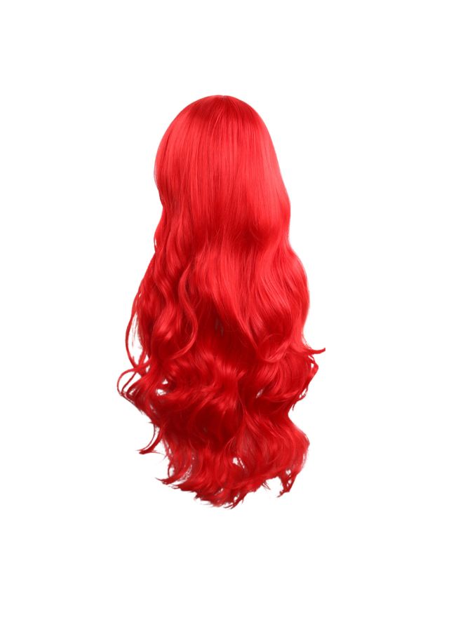 Voberry Heat Resistant Blonde Long Curly Full Wig Red 8x8x8cm - Image 2