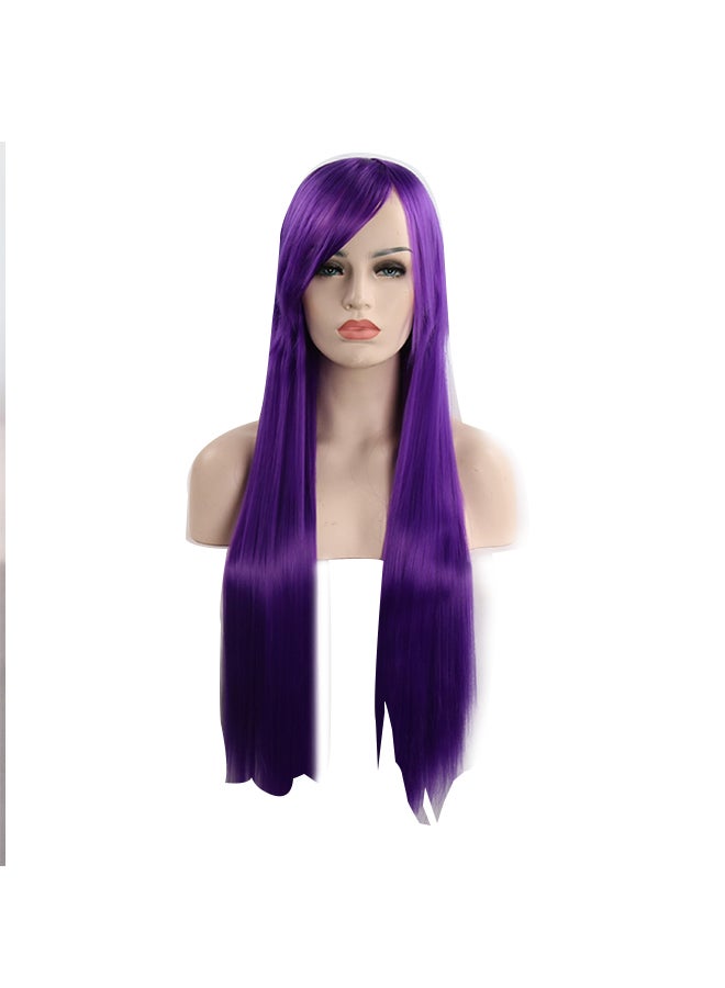 Voberry Long Straight Wig Purple 8x4x4cm - Image 1