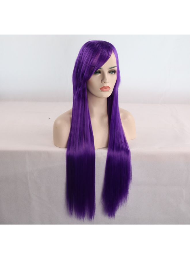 Voberry Long Straight Wig Purple 8x4x4cm - Image 3