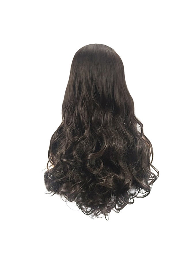 فوبيري شعر مستعار مجعد مموج طويل ناعم مصنوع من الألياف الصناعية أسود 22x18x3سم - Image 1