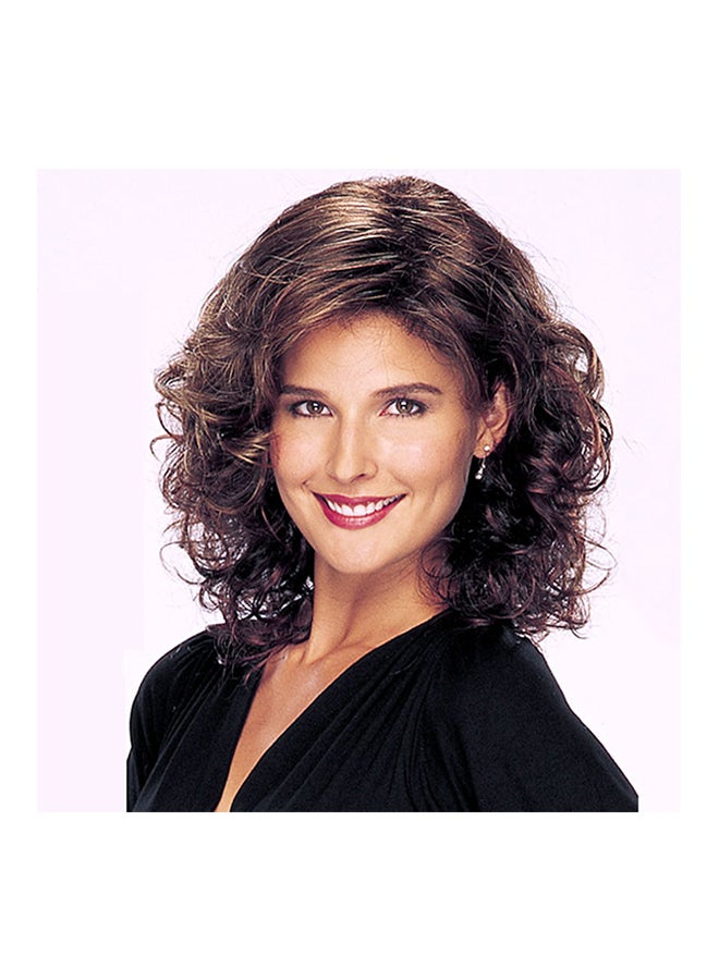 Voberry Synthetic Long Afro Curly Wig Brown 8x4x4cm - Image 1