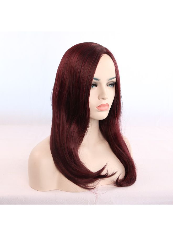 Voberry Long Straight Hair Wig Wine Red 8x5x5cm - Image 4
