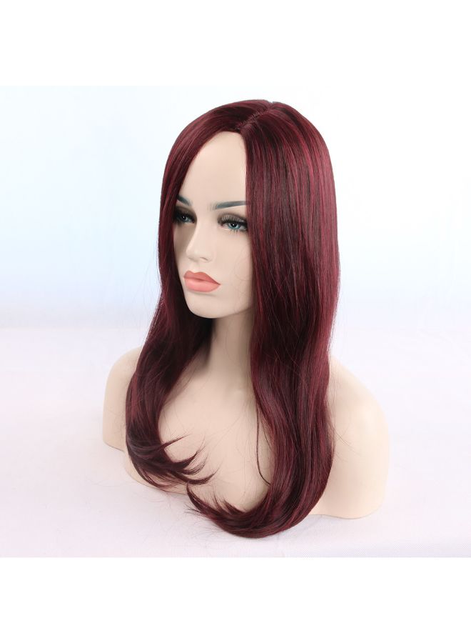 Voberry Long Straight Hair Wig Wine Red 8x5x5cm - Image 5