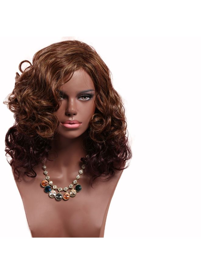 Voberry Synthetic Long Afro Curly Wig Brown 8x4x4cm - Image 4