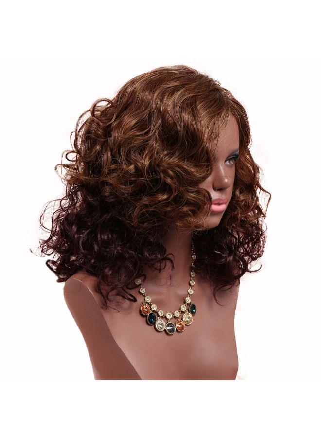 Voberry Synthetic Long Afro Curly Wig Brown 8x4x4cm - Image 5