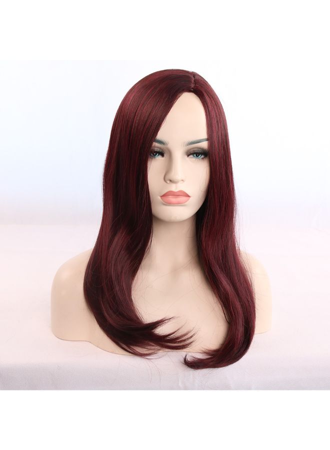 Voberry Long Straight Hair Wig Wine Red 8x5x5cm - Image 3
