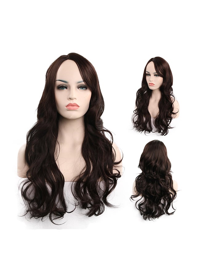 Voberry Long Curly Party Chemical Fiber Hair Wig Black 8x8x4cm - Image 1