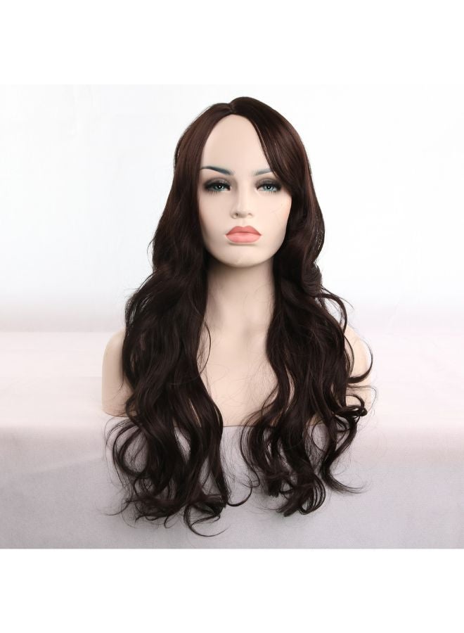 Voberry Long Curly Party Chemical Fiber Hair Wig Black 8x8x4cm - Image 3
