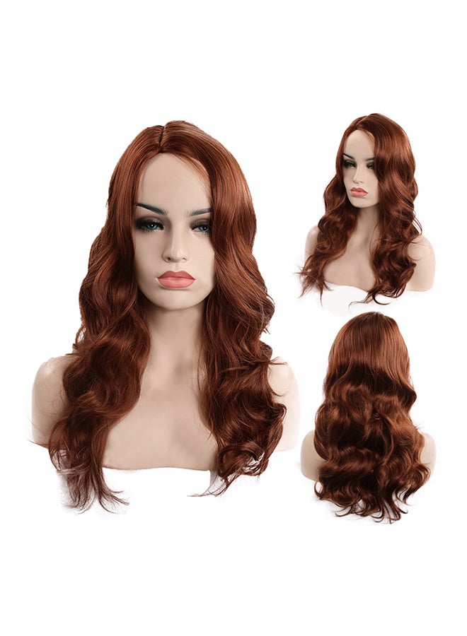 فوبيري شعر مستعار طويل مموج ملائم للأزياء التنكرية بني 8x8x4سم - Image 1