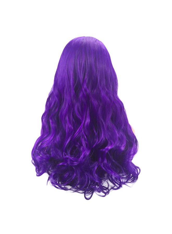 فوبيري شعر مستعار مجعد مموج طويل ناعم مصنوع من الألياف الصناعية أرجواني 22x18x3سم - Image 2